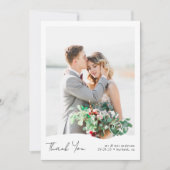 Carte De Remerciements Mariage de coeur multi-images moderne (Devant)