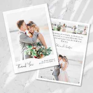 Carte De Remerciements Mariage de coeur multi-images moderne