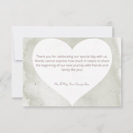 Carte De Remerciements Mariage de coeur Soft Sunflower Boho (Dos)