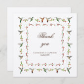 Carte De Remerciements Mariage de colibri (Devant / Derrière)