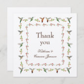 Carte De Remerciements Mariage de colibri (Devant / Derrière)