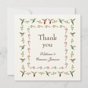 Carte De Remerciements Mariage de colibri