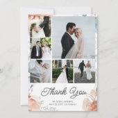 Carte De Remerciements Mariage de collage botanique moderne multi photo (Devant)