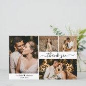 Carte de remerciements Mariage de Collage de photo (Debout devant)