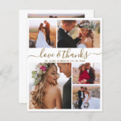 Carte de remerciements Mariage de collage élégant (Devant / Derrière)