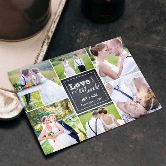 Carte de remerciements Mariage de collage marqué