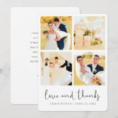 Carte De Remerciements Mariage de collage multiphoto personnalisé (Devant / Derrière)