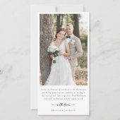 Carte De Remerciements Mariage de collage multiphoto simple et moderne (Dos)