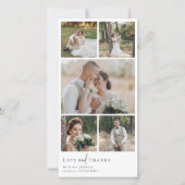 Carte De Remerciements Mariage de collage multiphoto simple et moderne (Devant)