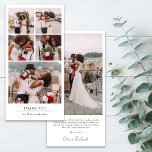 Carte De Remerciements Mariage de collage multiphoto simple et moderne<br><div class="desc">Partagez vos photos préférées du jour de votre mariage avec vos amis et votre famille avec ce carte de remerciements multiphoto moderne et minimaliste. Il est facile d'éditer et comprend un message de remerciement que vous pouvez garder ou changer à vos propres mots. Tous les produits sont créés par Zazzle...</div>