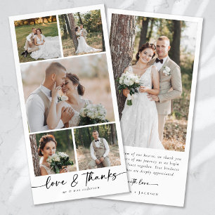 Carte De Remerciements Mariage de collage multiphoto simple et moderne