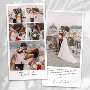 Carte De Remerciements Mariage de collage multiphoto simple et moderne