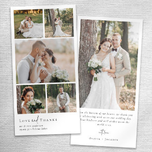 Carte De Remerciements Mariage de collage multiphoto simple et moderne