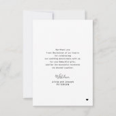 Carte De Remerciements Mariage de collage photo de coeur de script modern (Dos)