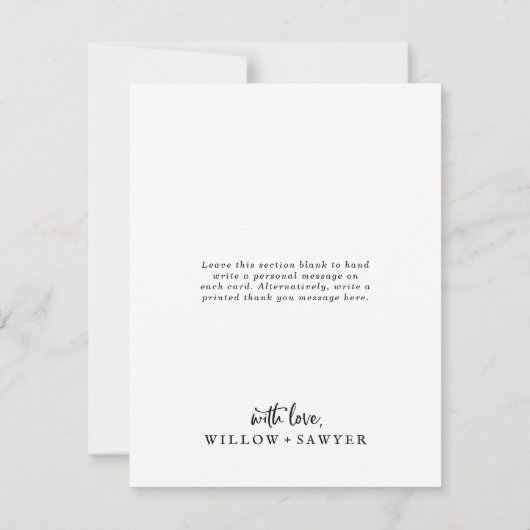 Carte De Remerciements Mariage de collage photo rustique Script 3 (Dos)