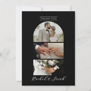 Carte de remerciements Mariage de collection 4 pho