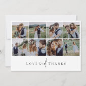 Carte De Remerciements Mariage de collection multi-photos moderne (Devant)