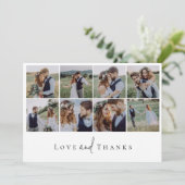 Carte De Remerciements Mariage de collection multi-photos moderne (Debout devant)