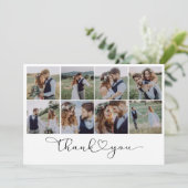 Carte De Remerciements Mariage de collection multi-photos moderne (Debout devant)