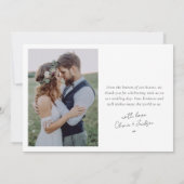 Carte De Remerciements Mariage de collection multi-photos moderne (Dos)