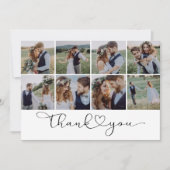 Carte De Remerciements Mariage de collection multi-photos moderne (Devant)