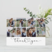 Carte De Remerciements Mariage de collection multi-photos moderne (Debout devant)