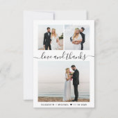 Carte De Remerciements Mariage de collection photo de script chic (Devant)