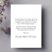 Carte De Remerciements Mariage de collection photo de script chic