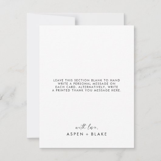 Carte De Remerciements Mariage de collection photo Modern Script 3 (Dos)