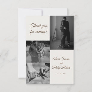 Carte De Remerciements Mariage de collection photo moderne