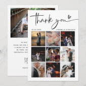 Carte De Remerciements Mariage de collection photo moderne (Devant / Derrière)