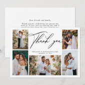 Carte De Remerciements Mariage de collection photo moderne (Devant / Derrière)