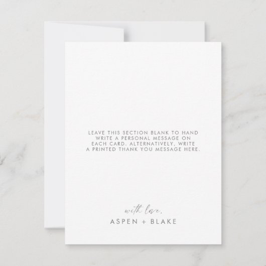 Carte De Remerciements Mariage de collection photo Silver Script 3 modern (Dos)