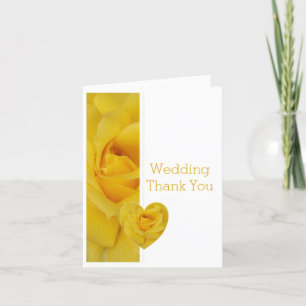 Carte De Remerciements Mariage de conception du coeur rose jaune