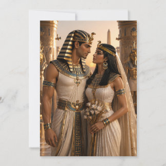 Carte De Remerciements Mariage de couple royal égyptien antique à