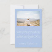 Carte De Remerciements Mariage de couronnes fleuries bleues (Dos)