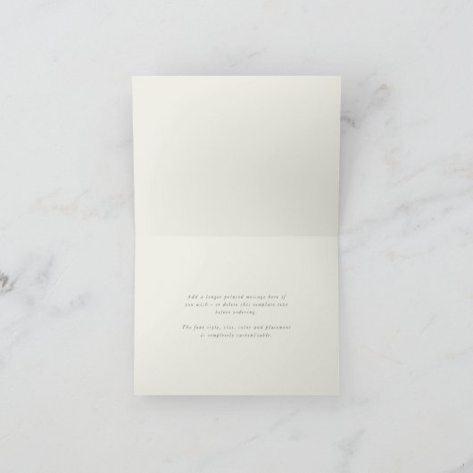 Carte De Remerciements Mariage de couronnes vertes Snowberry+Eucalyptus N (Intérieur)