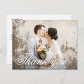 Carte de remerciements mariage de couverture photo (Devant / Derrière)