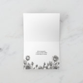 Carte De Remerciements Mariage de crânes floraux gothiques noirs et blanc (Intérieur)