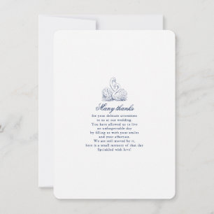 Carte De Remerciements Mariage de cygnes d'amour esquissés minimalistes 