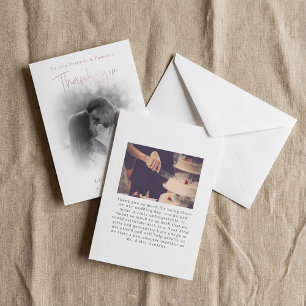 Carte De Remerciements Mariage de dégradé de photo romantique