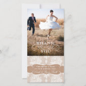 Carte De Remerciements Mariage de dentelle Burlap pour impression Mercis