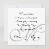 Carte De Remerciements Mariage de dentelle des Roses de Periwinkle (Dos)