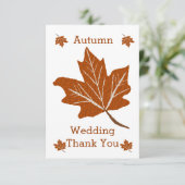 Carte De Remerciements Mariage de design d'automne (Debout devant)