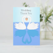 Carte De Remerciements Mariage de design Swans (Debout devant)