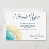 Carte De Remerciements Mariage de destination de plage tropicale (Dos)