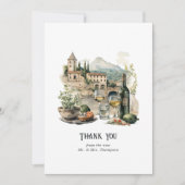 Carte De Remerciements Mariage de destination en Aquarelle italienne (Devant)