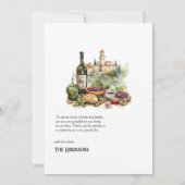 Carte De Remerciements Mariage de destination en Aquarelle italienne (Dos)