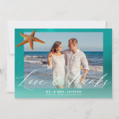 Carte De Remerciements Mariage de destination plage étoile de mer photo p (Devant)