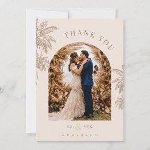 Carte De Remerciements Mariage de Destination sur la Plage aux Palmiers T